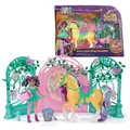 Produktbild: Unicorn Academy - Ava und Einhorn Leaf Stall Spielset mit Farbwechseleffekt und ca. 12 cm großen Originalfiguren zur beliebten Netflix Serie, mit 15 Accessoires, für Kinder ab 4 Jahren