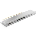 Produktbild: deleyCON CAT6a Patchpanel 24 Port Netzwerk Verteilerfeld geschirmt LSA Lichtgrau