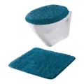 Produktbild: Erwin Müller Hänge-WC-Set 2-TLG. Rhodos Uni, WC-Vorlage, WC-Deckelbezug rutschhemmend Petrol Größe - ultraweich, extrem saugfähig, flusenarm