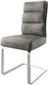 Produktbild: DELIFE Polsterstuhl Pela-Flex, Freischwinger flach Edelstahl Grau Antik