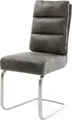 Produktbild: DELIFE Polsterstuhl Pela-Flex, Freischwinger flach Edelstahl Mikrofaser Grau Antik Taschenfederkern