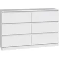 Produktbild: Selsey Malwa - Kommode Mit Sechs Schubladen, Weiß, 120 Cm