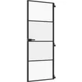 Produktbild: vidaXL Innentür Schlank Schwarz 76x201,5 cm Hartglas und Aluminium 155116