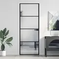 Produktbild: Innentür Schlank Schwarz 76x201,5 Cm Hartglas Und Aluminium - Vidaxl