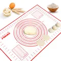Produktbild: GWHOLE Silikonmatte Backmatte Silikon Teigmatte Wiederverwendbar Antihaft Rutschfest mit Messung, 60 x 40 cm