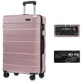 Produktbild: YONSLY Hartschalen-Trolley Hartschalen-Reisekoffer Trolley Rollkoffer Kabinenkoffer aus ABS, 4 Rollen, mit TSA-Schloss, YKK-Reißverschluss, austauschbaren Rollen und Griffen 76 cm