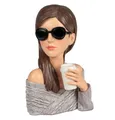 Produktbild: formano Dekofigur Deko-Büste Dame mit Sonnenbrille und Kaffeebecher Frauenfigur 28cm