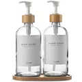 Produktbild: Glas-Seifenspender Set mit Tablett, 2 Stück - MaisoNovo
