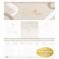 Produktbild: KIND OF HAZEL® Tischkalender 2026 Querformat Wochenplaner mit To-do-Listen, Notizen, Geburtstagskalender, Affirmationen, Spiralbindung, Goldfolienprägung Schreibtischkalender Beige