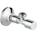 Produktbild: Eckventil 22043 1/2x1/2'' Rosette Metallgriff Selbstd. Anschlussgew. Chrom