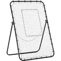 Produktbild: HOMCOM Fußball Rebounder Klappbares Fußballtor Kickback Rückprallwand 123x73x1785 cm 4 Verstellbare Stufen Schwarz für Training & Spaß   Aosom.de