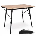 Produktbild: osoltus Campingtisch Fjord höhenverstellbar Aluminiumgestell | Klapptisch Holzoptik-Tischplatte 90cm x 59cm x 45-71 cm höhenverstellbar