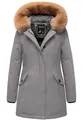 Produktbild: REPUBLIX Damen Gefütterte Dicke Winter Jacke Mantel Parka mit Kapuze RJ-8012 Grau S