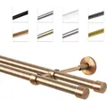 Produktbild: MDEKOR Gardinenstange Vorhangstange 19mm, 2-läufig, 2-läufig Wandmontage, 200 cm Kupfer braun 200 cm