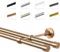 Produktbild: Gardinenstange Vorhangstange 19 mm mit Endkappen, einfache Montage, Wand, 2-läufig, Kupfer, 200 cm