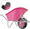 Produktbild: Matrix Schubkarre 100l 250kg Vollgummirad Kunststoffwanne pink Rahmen verzinkt