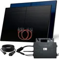 Produktbild: SUNNIVA 1000W Balkonkraftwerk BIFAZIAL FULLBLACK komplett Steckdose ASTRO-E 800W Wechselrichter, PV Solaranlage, 2x 500W Glas Solarmodule, inkl. 5m Kabel, Bluetooth WIFI, Komplettset