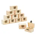 Produktbild: Juvale 12 kleine Holz-Schatzkisten mit Deckel, unbehandelte Mini-Schatztruhen aus Holz, je 5,8 x 3,8 x 3,8 cm