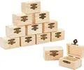 Produktbild: 12 kleine Holz-Schatzkisten mit Deckel, unbehandelte Mini-Schatztruhen aus Holz,