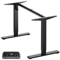 Produktbild: ONKRON Elektrisches Tischgestell, höhenverstellbar für 120-170 cm Tischplatten, bis 70 kg, Steh Sitz Schreibtisch, WDF221E-B Schwarz