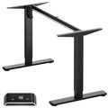 Produktbild: ONKRON höhenverstellbarer Schreibtisch Gestell mit Motor, elektrischer Tisch verstellbar für 120-170 cm Tischplatten, bis zu 70 kg, elektrisches Tischgestell höhenverstellbar Schwarz WDF221E-B