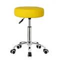 Produktbild: KKTONER Rollhocker Barhocker Bürohocker Arbeitshocker höhenverstellbar drehbar aus Kunstleder Gelb