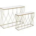 Produktbild: Konsole Elenor 2er-Set, Metall und Glas, modern, gold, vielseitig für Dein Zuhause