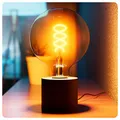 Produktbild: SSC-LUXon NAMBI Tischleuchte E27 schwarz mit Kabelschalter inkl. LED Leuchtmittel XL Retro Globe Filament Birne extra warmweiß