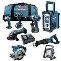 Produktbild: 12tlg. MAKITA 18V Profi Akku Werkzeug Set + DML805 Akku Baustrahler DEADML RMJ Z