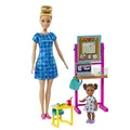 Produktbild: Barbie You Can Be Anything Serie, Kindergärtnerin, 1x Lehrer, 1x Schülerin, Lehrzubehör, Accessoires, Geschenk für Kinder, Spielzeug ab 3 Jahre, HCN19
