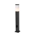 Produktbild: Qazqa Modern außen Pollerleuchte, Wegeleuchte, Pollerlampe für den Garten - Malios - Schwarz, max. 60W, Geeignet für LED, 80cm, IP44