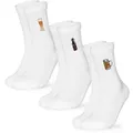 Produktbild: OCCULTO Basicsocken Damen & Herren Motiv Tennissocken 3er Pack (Modell: Robin) (3-Paar) weiß 39-42