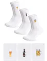 Produktbild: Occulto Damen & Herren Motiv Tennissocken 3er Pack (Modell: Robin), Statement Tennis Socken Bier 39-42