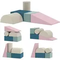 Produktbild: AIYAPLAY Kinder Schaumstoff Bausteine 5er Set Riesenbausteine mit Samtoptik