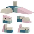 Produktbild: AIYAPLAY Kinder Schaumstoff Bausteine 5 Stück Klettern Riesenbausteine Softbausteine Großbausteine mit Samtoptik Bausteinset Bauklötze Bunt