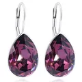 Produktbild: Ohrringe Silber Lila österreichische Kristalle Amethyst Tropfen Silberohrringe NOBEL SCHMUCK