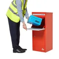 Produktbild: SMART PARCEL BOX Paketbox draußen, Standbriefkasten mit Paketfach, Paketbriefkasten XXL, große Postbox für Pakete Outdoor, Paketkasten Entnahme hinten & vorne, rostfrei, verzinkter Stahl, rot