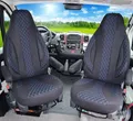 Produktbild: Schonbezüge für Wohnmobil 2er Set in Schwarz/Blaue Naht WPL406