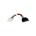 Produktbild: StarTech.com SATA auf 4-pin LP4 Molex Stromadapter - Netzteil - 15 PIN SATA Power (M) - interne Stromversorgung, 4-polig (W) - 15cm - Schwarz (LP4SATAFM6IN)