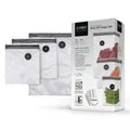 Produktbild: CASO Vacu ZIP-Bags Set - 20 Folienbeutel in 3 verschiedenen Größen, besonders stark und reißfest (150 μm), wiederverwendbar, SousVide, inkl. 2 Vacu ZIP-Locker und 4 Bögen Food Manager Sticker