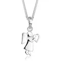 Produktbild: Elli Kette mit Anhänger Engel Herz Glücksbringer Symbol Schmuck Geschenk 925 Silber, Engel silberfarben 45