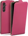 Produktbild: moex Flip Case für Samsung Galaxy A55 5G Hülle klappbar mit 360 Grad Schutz, Handyhülle mit Displayschutz, PU Leder Handytasche Lederhülle, Flip Case Cover Klapphülle, Pink