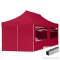 Produktbild: TOOLPORT Faltpavillon Faltzelt Pavillon 3x6m - 4 Seitenteile Aluminium 32mm Partyzelt 700N rot