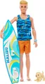 Produktbild: Barbie Ken Surfer Set Bewegliche Ken Puppe Surfbrett Hund HPT50 3Jahre