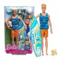 Produktbild: BARBIE KEN SURFER MALIBU surfboard doll +  dog Mattel HPT50