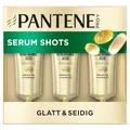 Produktbild: Pantene Pro-V Glatt & Seidig Serum Shots (10 Packungen x 3 Stück x 15 ml), mit Hyaluronsäure, Arganöl & Vitamin B7, haarkur trockene Haare, repariert sichtbare Haarschäden in 30 Sekunden