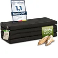 Produktbild: livasia Nachhaltige Klappmatratze aus Kapok - 200x110x8cm - breite Gästematratze, Faltbare Matratze, ökologische Yogamatte, klappbares Gästebett, Liege für Garten und Balkon (Schwarz Uni)