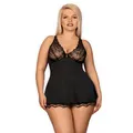 Produktbild: Obsessive Set Luvae Babydoll, Schwarz, XXL/3XL