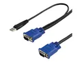 Produktbild: StarTech.com 3m 2-in-1 PS/2 USB KVM Kabel - Kabelsatz für KVM Switch / Umschalter - Video- / USB-Kabel - USB, HD-15 (VGA)