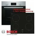 Produktbild: BOSCH Induktions Herd-Set Bosch Autark Einbau Backofen Silber und Kochfeld, Teleskopauszug NEU, mit 1-fach-Teleskopauszug silberfarben